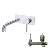 LUCID PIN Series Wall Mixer With Round Spout - Chrome