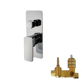 IVANO Solid Brass Shower Bath Wall Mixer With Diverter - Chrome