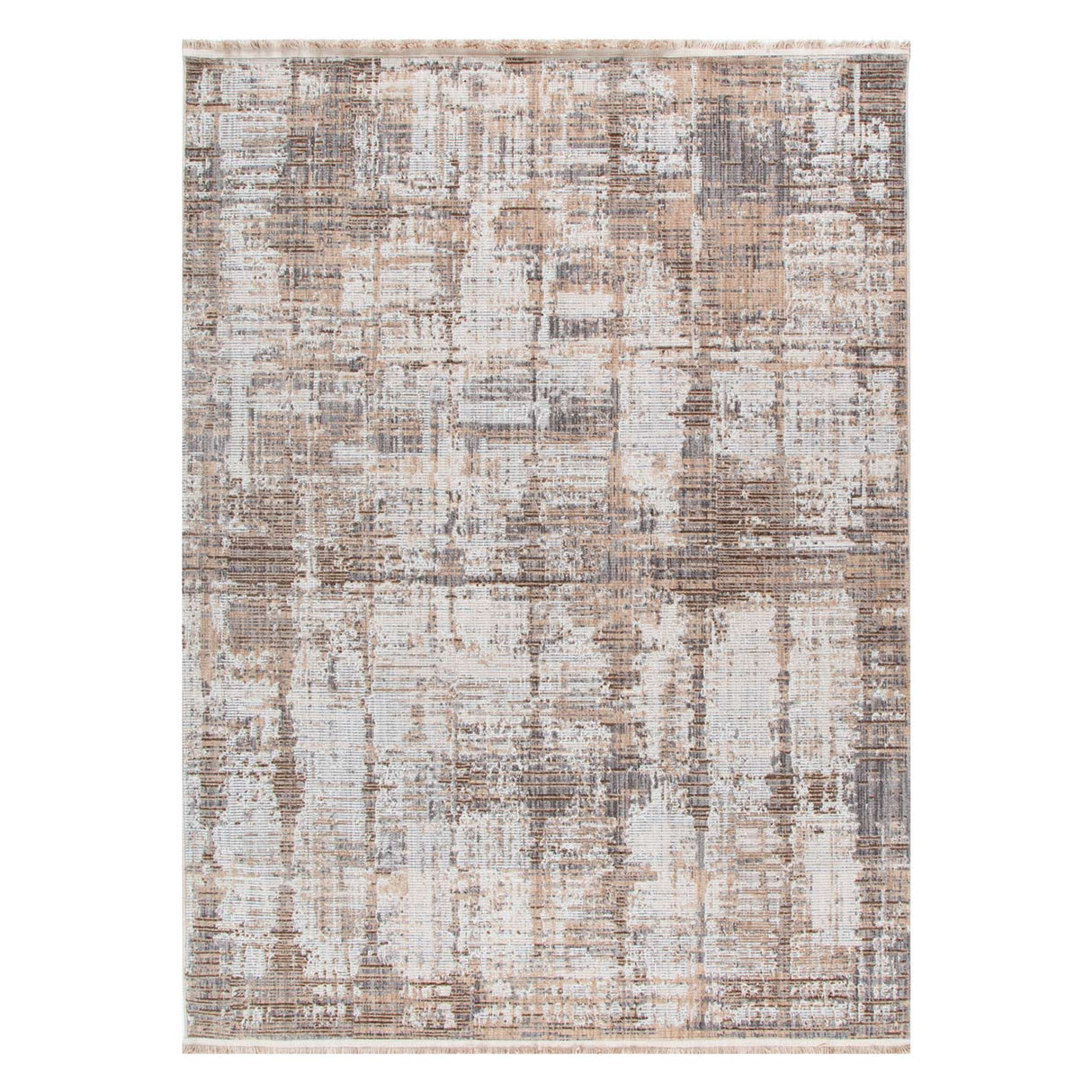 Cherie Distressed Look Watercolour Beige Grey Rug - CH08