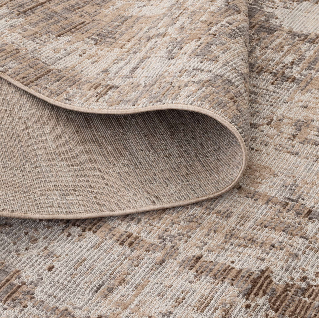 Cherie Distressed Look Watercolour Beige Grey Rug - CH08