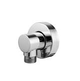 AQU Round Chrome Wall Mounted Sliding Rail with Water Hose & Wall Connector Only