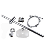 AQU Round Chrome Shower Rail with Soap Dish (without Handheld Shower)