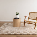 Eco Weave Checkered Border Cream Beige Jute and Wool Rug
