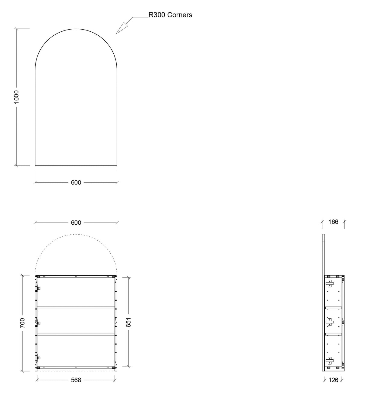 Timberline Church Shaving Cabinet (All Sizes)