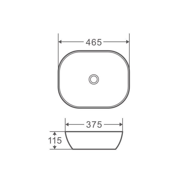 CHUR 46 Above Counter Round-edged Square Basin