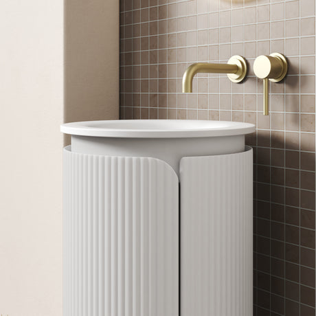 CIVARO Mini Floor Standing Pillar Cabinet (Matte White)