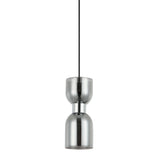 CLESSIDRA: Interior Mirror Finish Smokey Black / Opal Glass Ellipse Pendant Lights