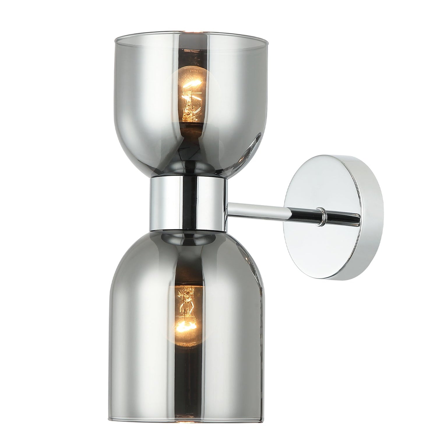 CLESSIDRA: Interior Mirror Finish Smokey Black / Opal Glass Ellipse Wall Lights