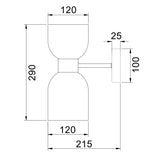 CLESSIDRA: Interior Mirror Finish Smokey Black / Opal Glass Ellipse Wall Lights