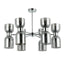 CLESSIDRA: Interior Mirror Finish Smokey Black / Opal Glass Ellipse x12 Round Base Pendant Lights