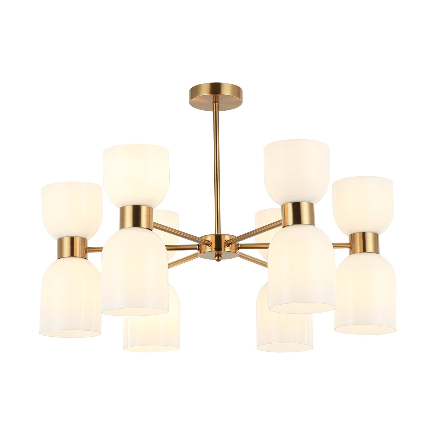 CLESSIDRA: Interior Mirror Finish Smokey Black / Opal Glass Ellipse x12 Round Base Pendant Lights