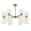 CLESSIDRA: Interior Mirror Finish Smokey Black / Opal Glass Ellipse x12 Round Base Pendant Lights
