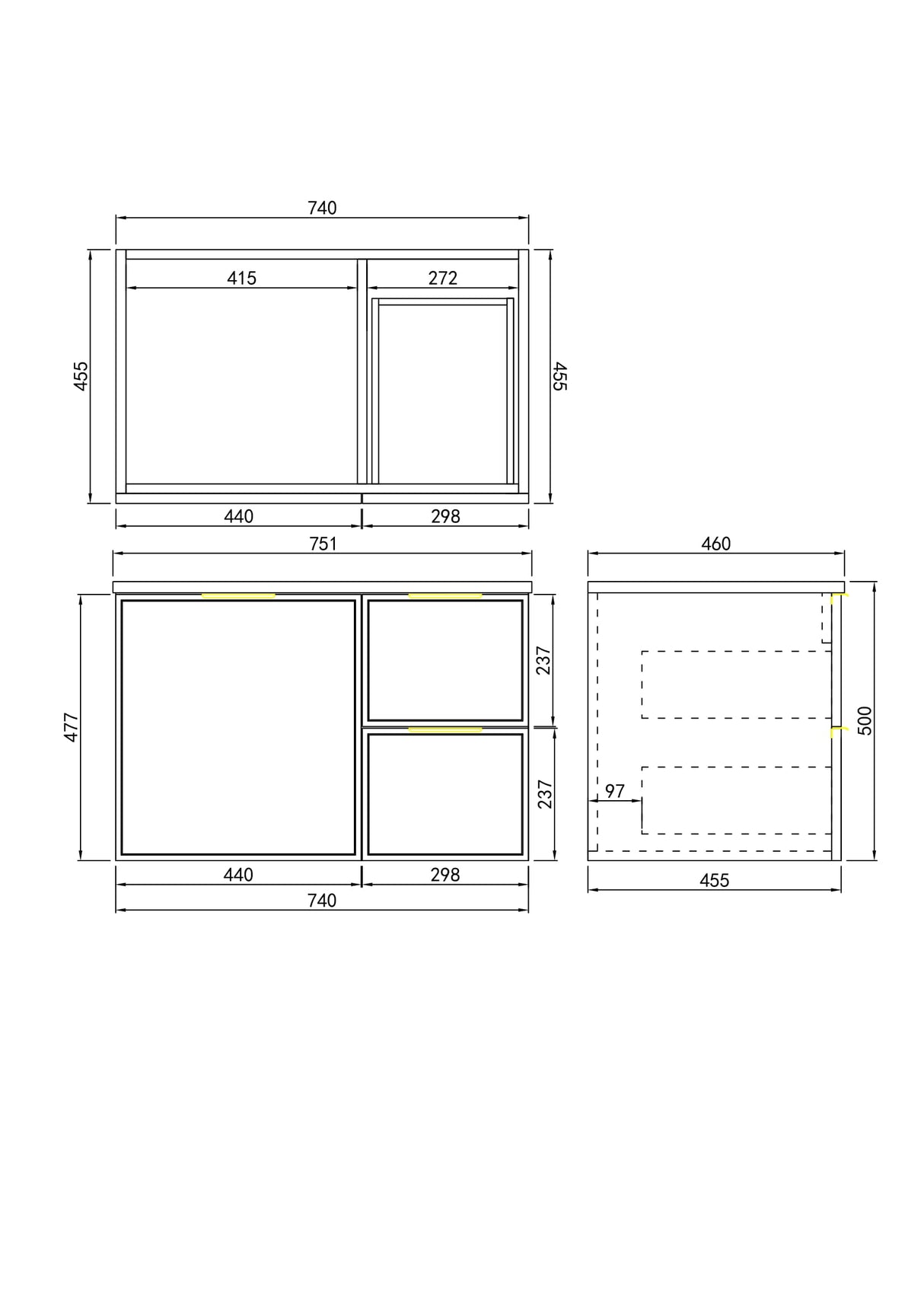 Miami Wall Hung PVC Cabinet 750mm (Olive Green)