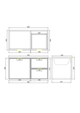 Miami Wall Hung PVC Cabinet 900mm (Olive Green)