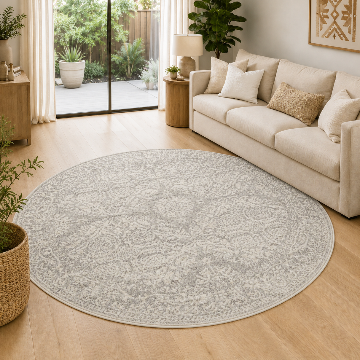Mirage Gwyneth Stunning Transitional Silver Round Rug