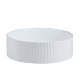 CORA 36 Above Counter Fluted Gloss White Circle Basin (Round: 360x360x115)