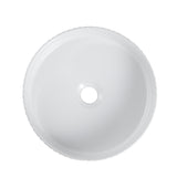 CORA 36 Above Counter Fluted Gloss White Circle Basin (Round: 360x360x115)