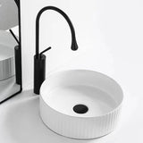 CORA 36 Counter-top Fluted Basin Matte White (Round: 360x360x115)