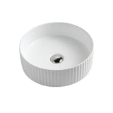 CORA 36 Counter-top Fluted Basin Matte White (Round: 360x360x115)