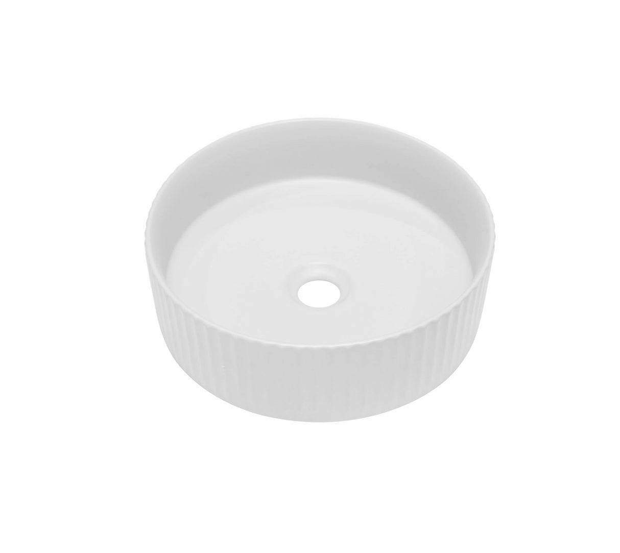 CORA 36 Counter-top Fluted Basin Matte White (Round: 360x360x115)