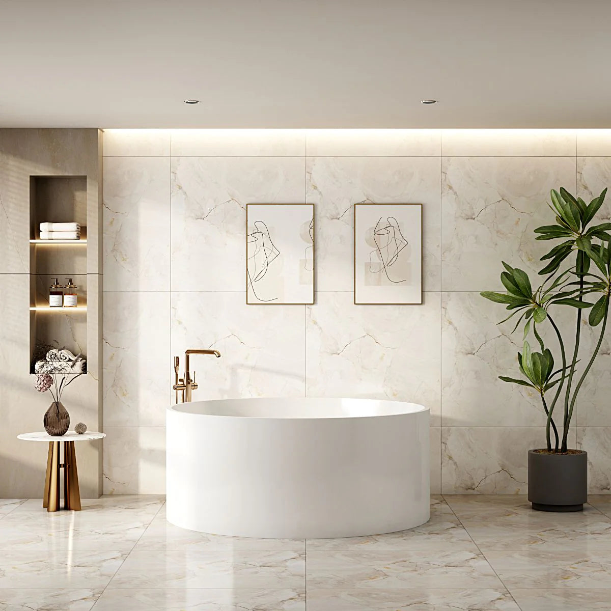 COLE Freestanding Acrylic Bathtub with Overflow/Non-Overflow - Gloss White (1400mm)
