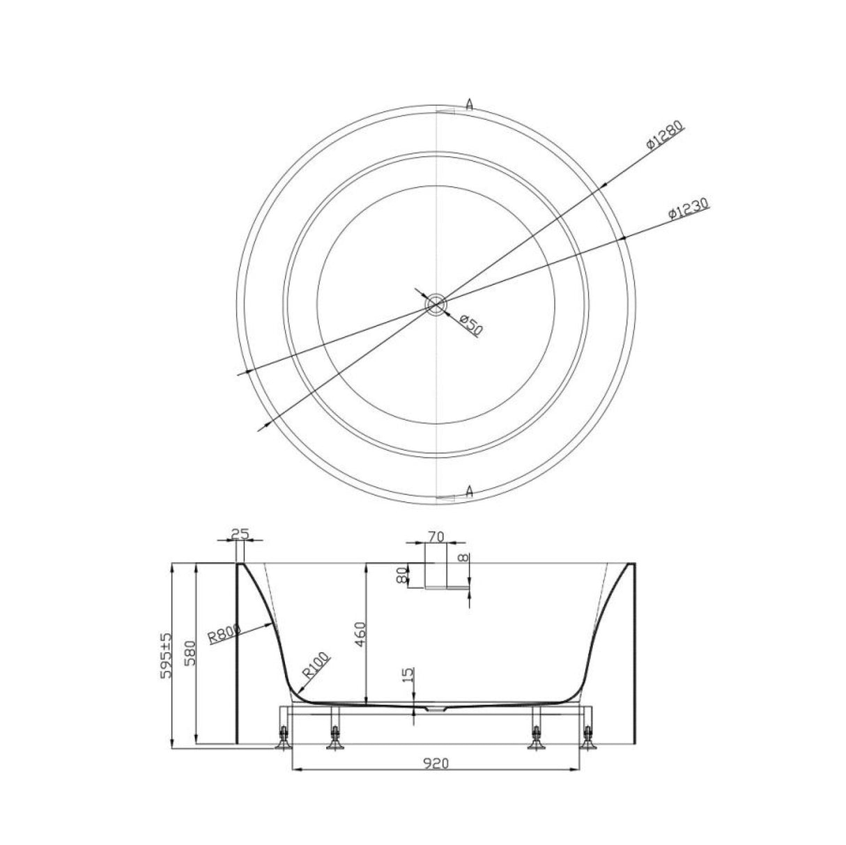 Como Freestanding Bathtub with Overflow/Non-Overflow (Matte White) (1300mm)