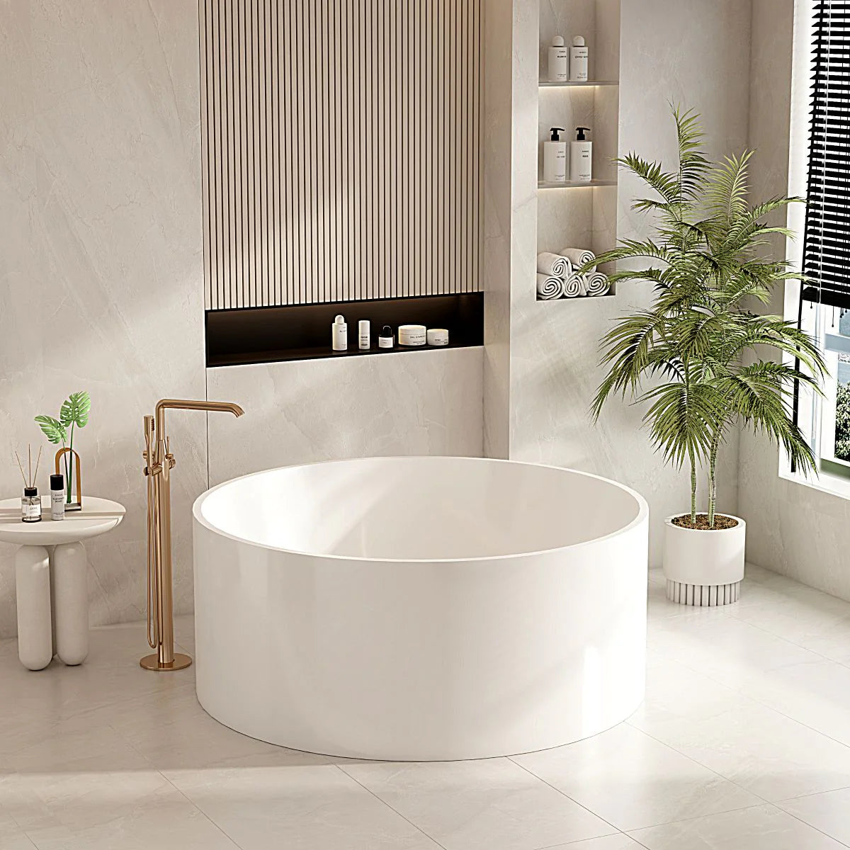 COLE Freestanding Acrylic Bathtub with Overflow/Non-Overflow - Gloss White (1400mm)