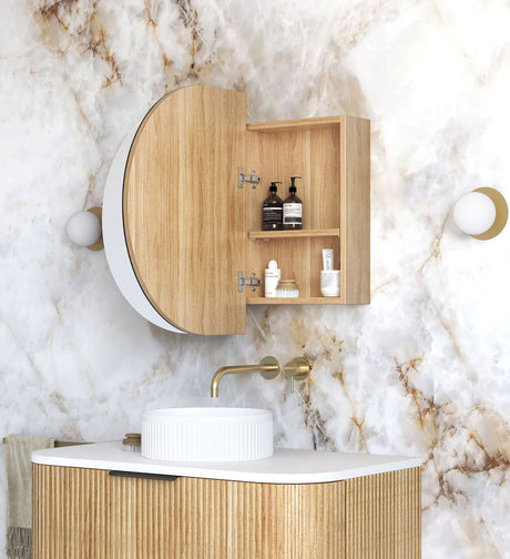 COOGEE Shaving Cabinet 900mm Woodland Oak with Optional USB LED
