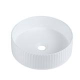 CORA 36 Counter-top Fluted Basin Matte White (Round: 360x360x115)