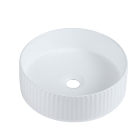 CORA 36 Counter-top Fluted Basin Matte White (Round: 360x360x115)