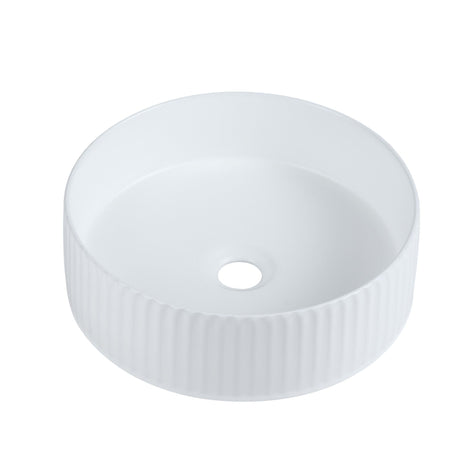CORA 36 Counter-top Fluted Basin Matte White (Round: 360x360x115)