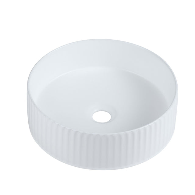 CORA 36 Counter-top Fluted Basin Matte White (Round: 360x360x115)