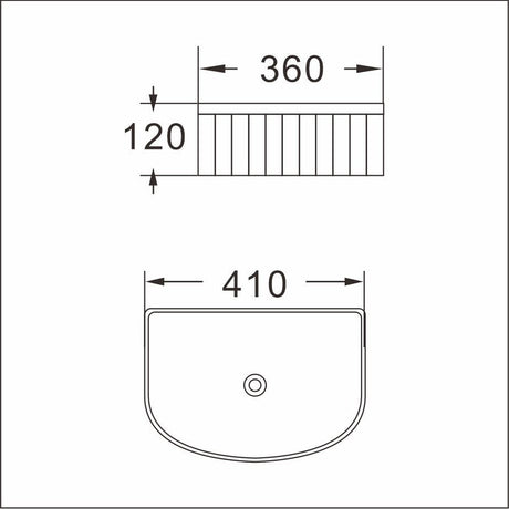 CORA 40 Above Counter Fluted Arch Basin