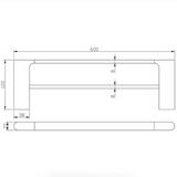Cora Double Towel Rail 600 mm