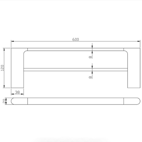Cora Double Towel Rail 600 mm
