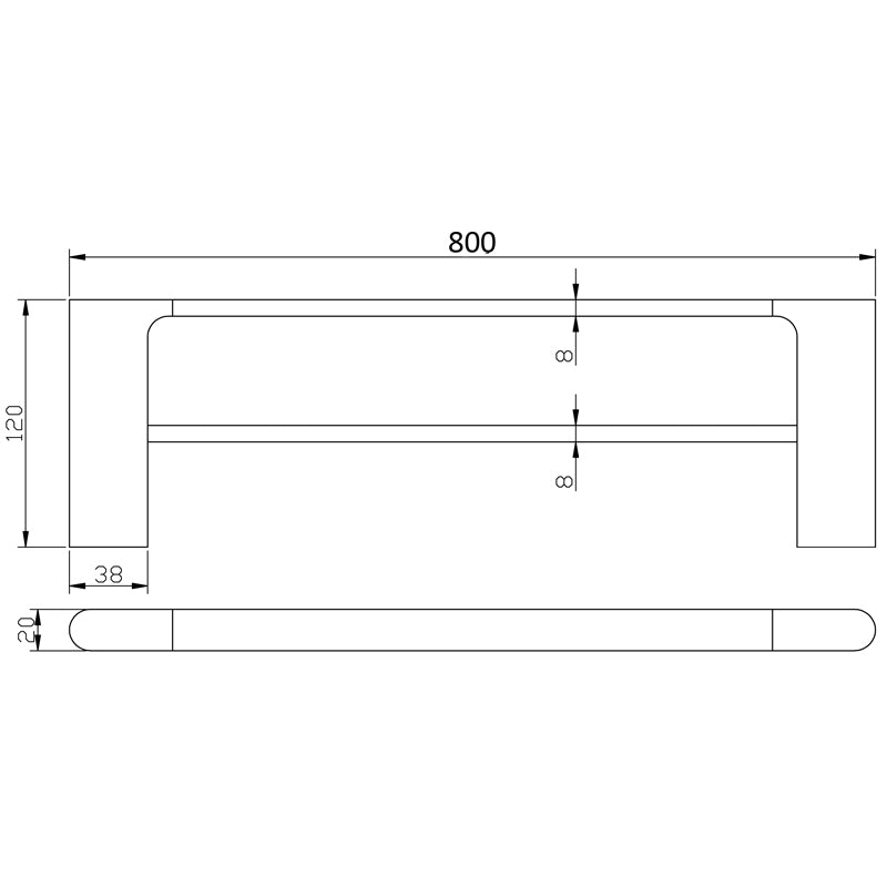 Cora Double Towel Rail 800 mm