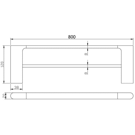 Cora Double Towel Rail 800 mm