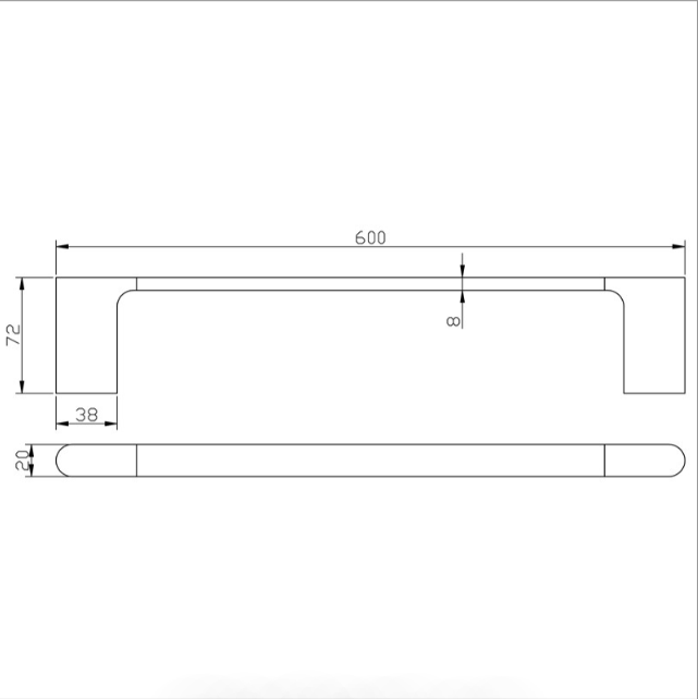 Cora Single Towel Rail 600 mm