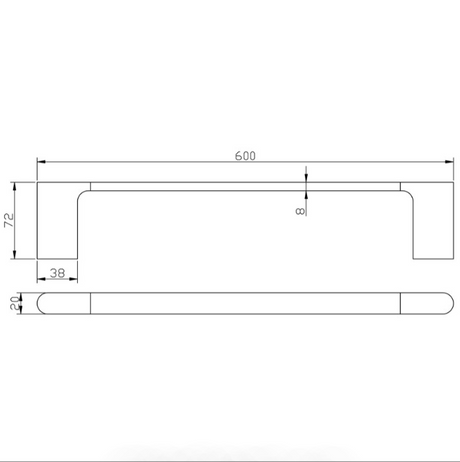 Cora Single Towel Rail 800 mm