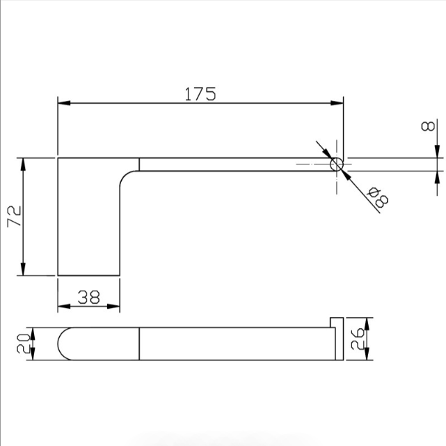 Cora Toilet Roll Holder - Technical Drawing