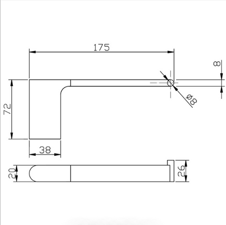 Cora Toilet Roll Holder - Technical Drawing
