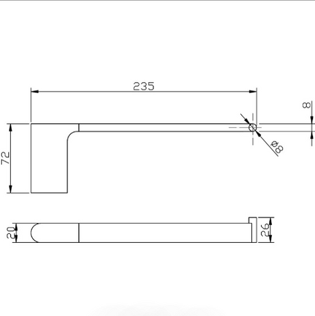 Cora Towel Bar - Technical Drawing
