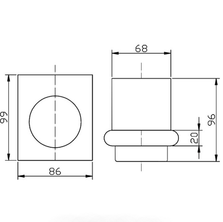 Cora Tumbler Holder - Technical Drawing