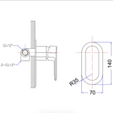 Cora Wall Mixer - Technical Drawing