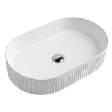 CORA 58 Counter-top Fluted Basin Gloss White (Oval: 580x365x115)