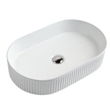 CORA 58 Counter-top Fluted Basin Matt White (Oval: 580x365x115)