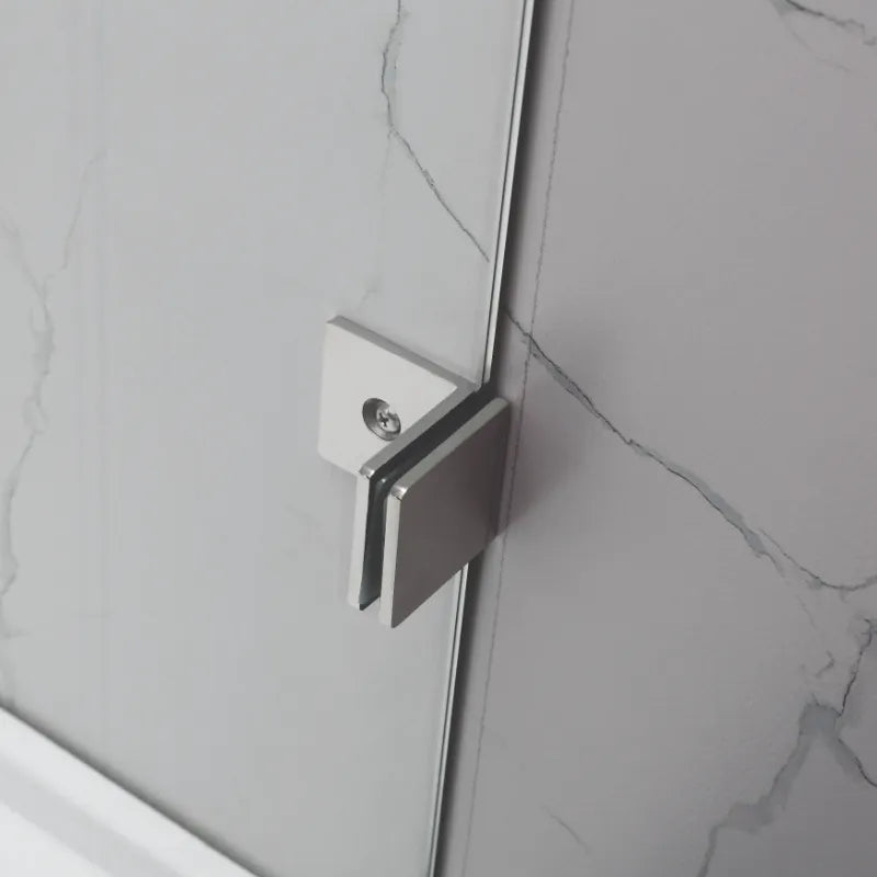 COVEY Frameless Fixed and Swing Panel Double Hinged Clear Bathtub Screen