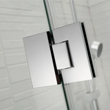 COVEY Frameless Fixed and Swing Panel Double Hinged Clear Bathtub Screen