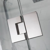 COVEY Frameless Fixed and Swing Panel Double Hinged Clear Bathtub Screen