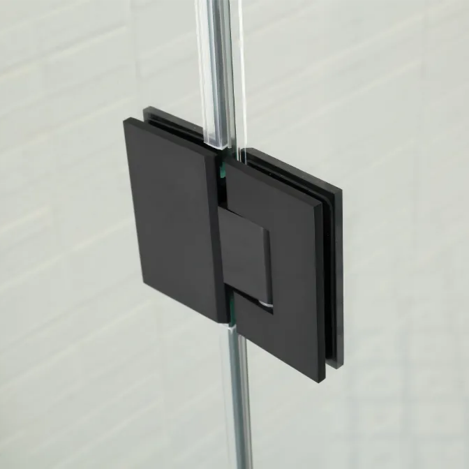 COVEY Frameless Fixed and Swing Panel Double Hinged Clear Bathtub Screen